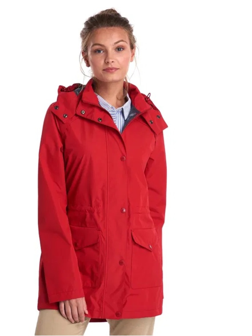 Barbour Red Deep Sea Waterproof Jacket Size 6 Women’s